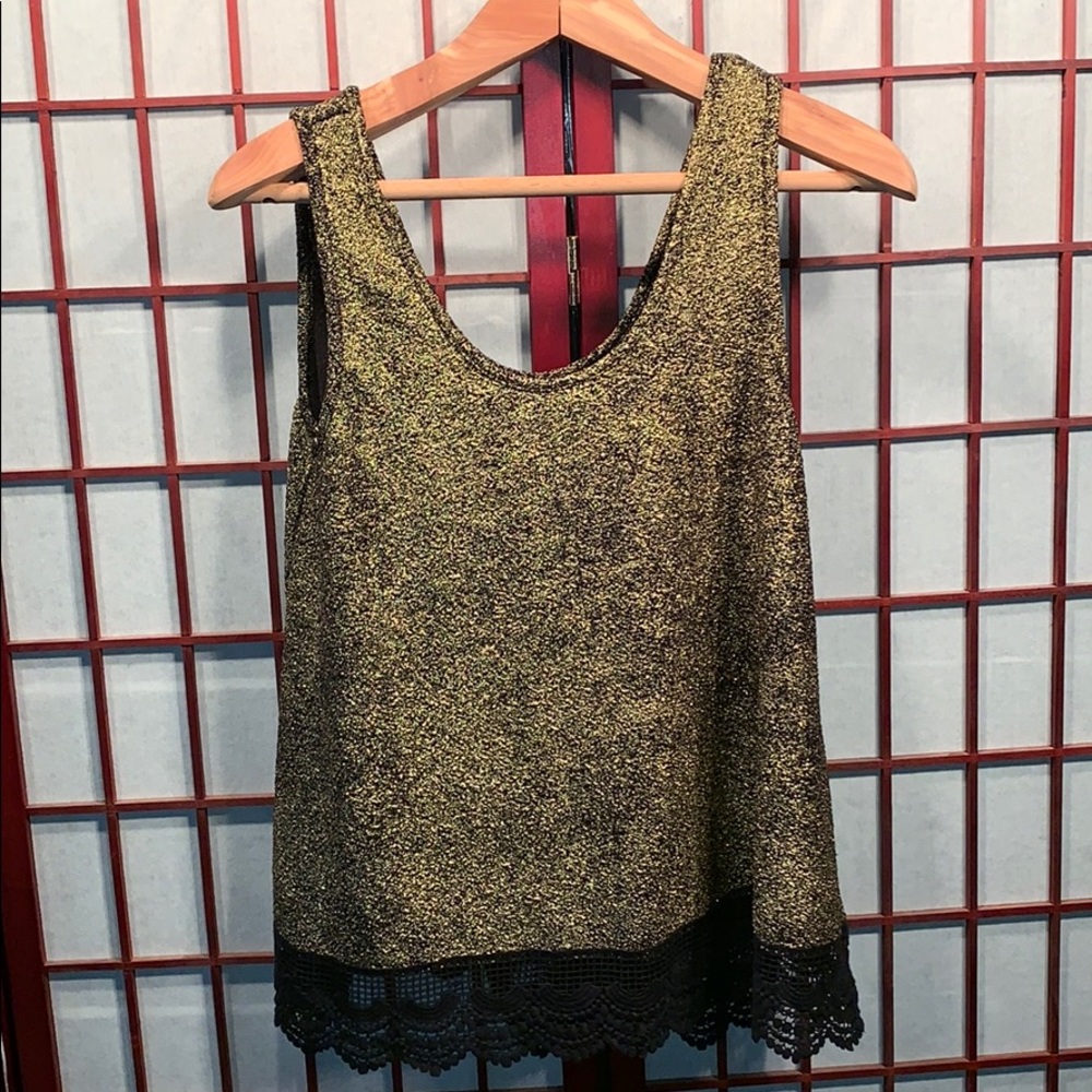 Black and gold Charming Charlie top